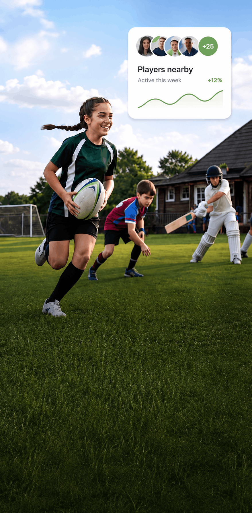 Grassroots players on a pitch